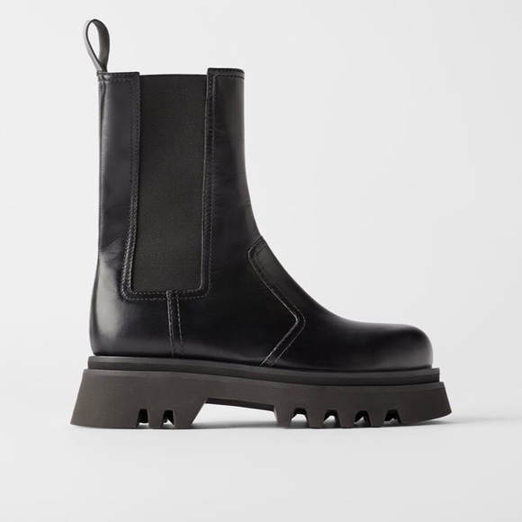 zara chunky sole ankle boots